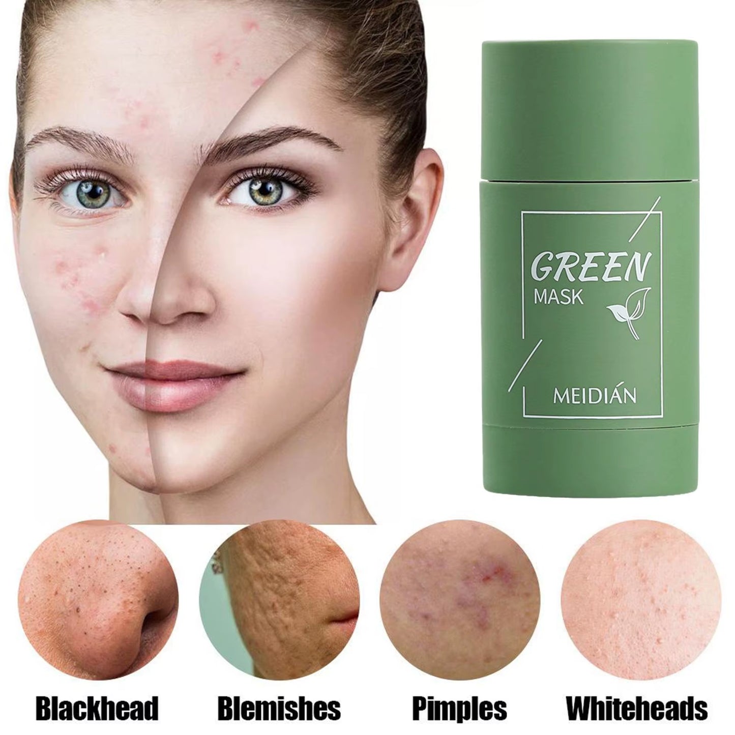Revitalize Your Skin with Our Green Tea Solid Cleansing Mask - The Ultimate Acne & Blemish Treatment for a Radiant Complexion