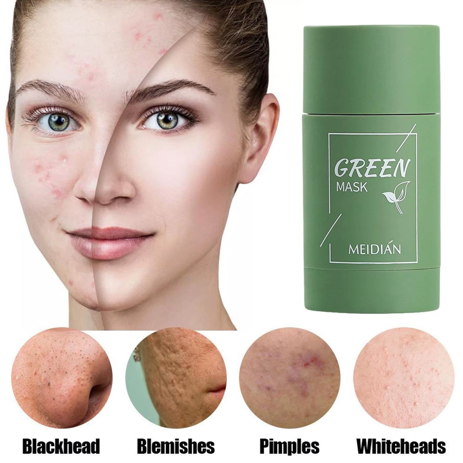 Revitalize Your Skin with Our Green Tea Solid Cleansing Mask - The Ultimate Acne & Blemish Treatment for a Radiant Complexion