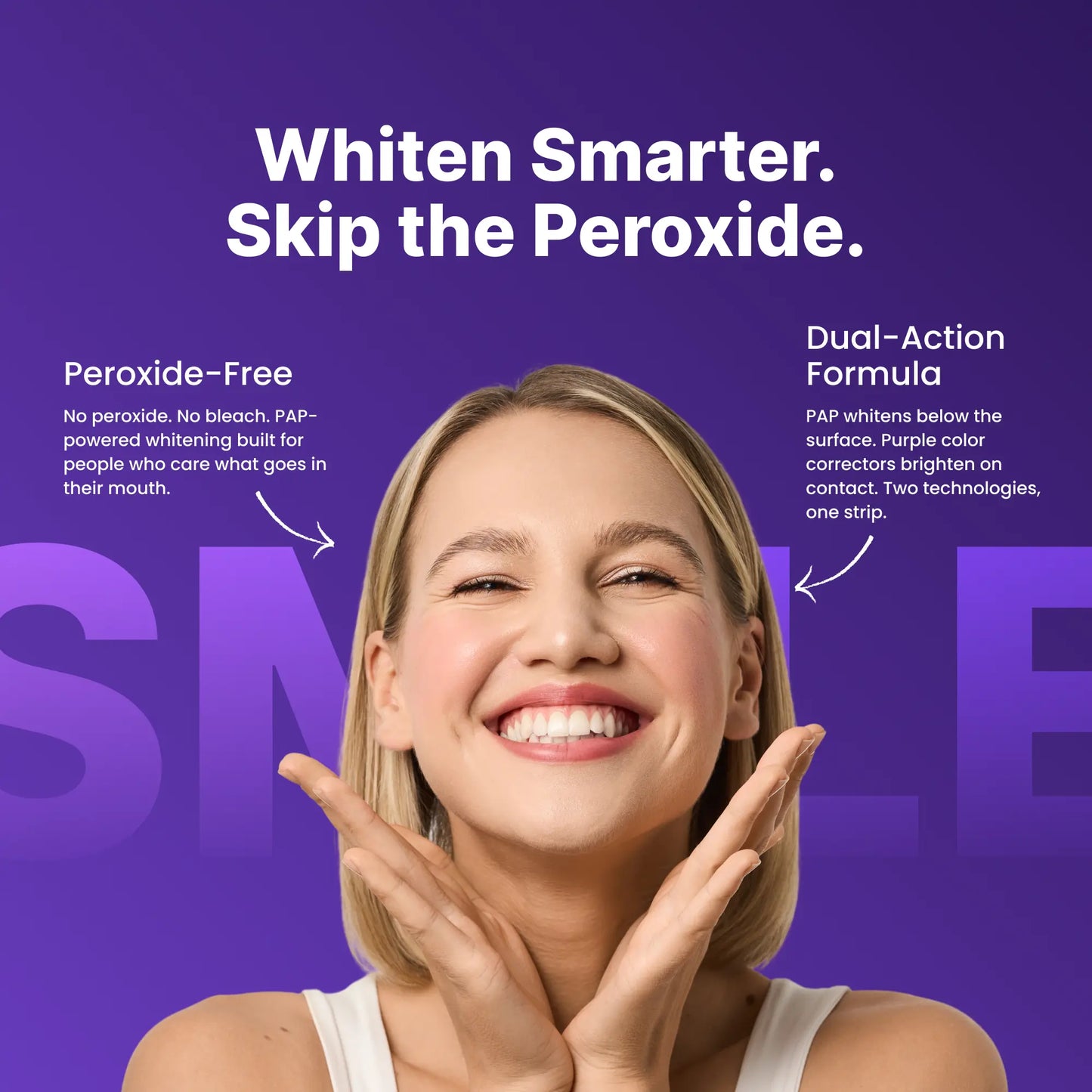 Experience a Radiant Smile with DRDENT Purple Teeth Whitening Strips - 14 or 42 Sessions of Gentle, Peroxide-Free Whitening for Sensitive Teeth