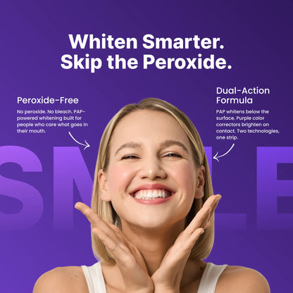Experience a Radiant Smile with DRDENT Purple Teeth Whitening Strips - 14 or 42 Sessions of Gentle, Peroxide-Free Whitening for Sensitive Teeth