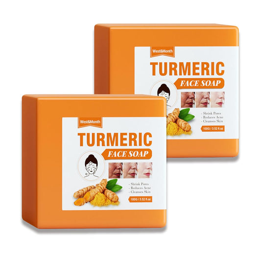 2PCS Turmeric Soap Bar for Face & Body,Turmeric Face Wash Soap