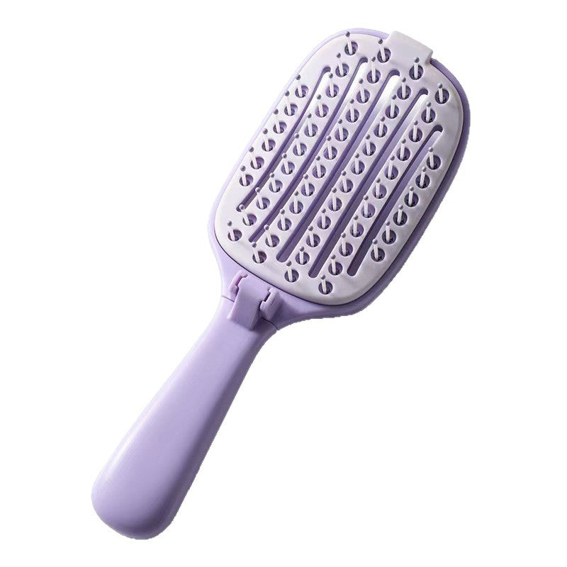 Folding Self-Cleaning Hair Styling Comb