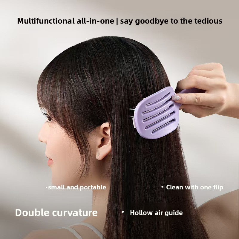 Folding Self-Cleaning Hair Styling Comb
