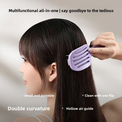 Folding Self-Cleaning Hair Styling Comb