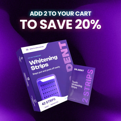 Experience a Radiant Smile with DRDENT Purple Teeth Whitening Strips - 14 or 42 Sessions of Gentle, Peroxide-Free Whitening for Sensitive Teeth