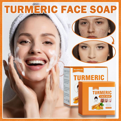 2PCS Turmeric Soap Bar for Face & Body,Turmeric Face Wash Soap