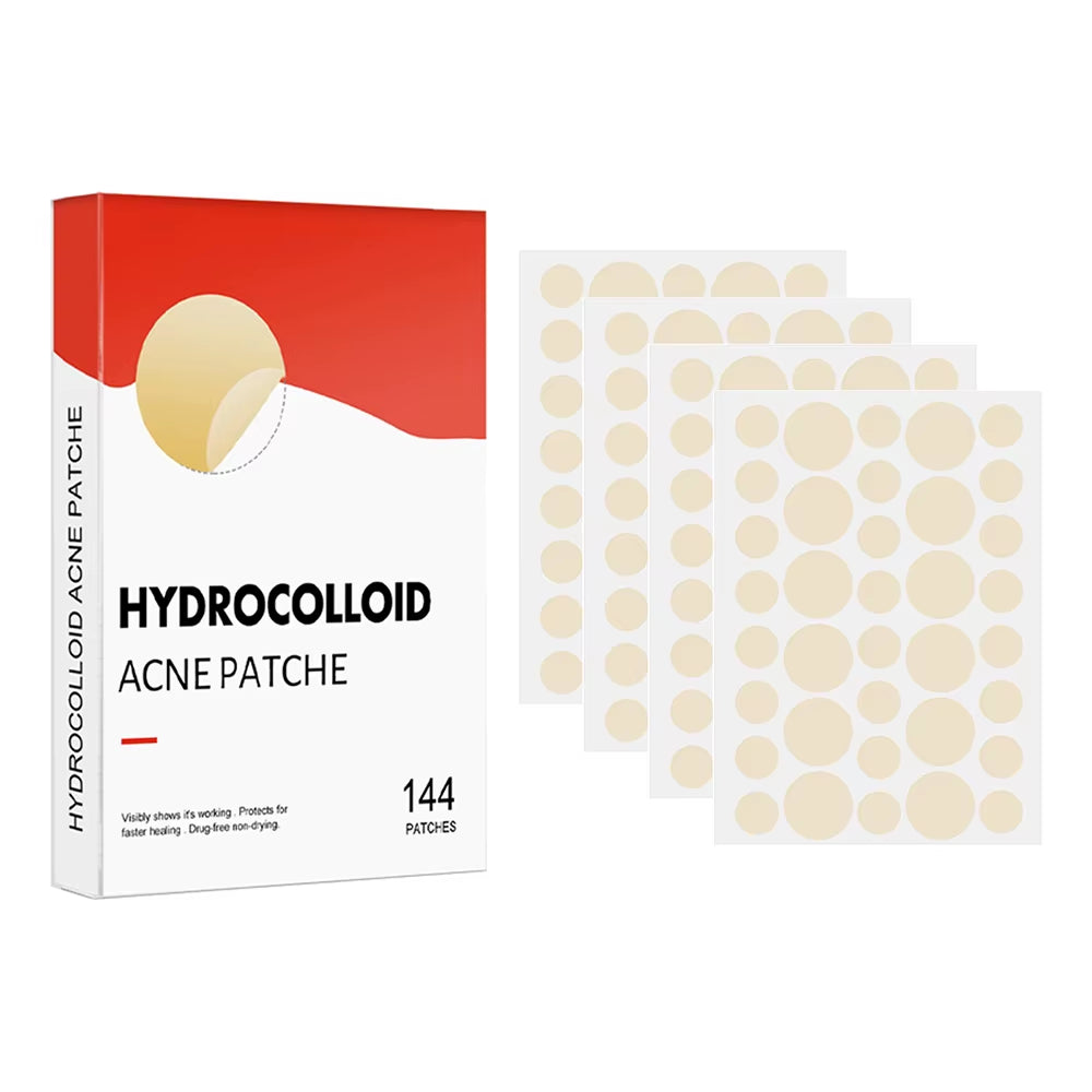 144Pcs/Set Face Skin Care Acne Pimple Patch 2 Sizes Invisible Professional Healing Absorbing Spot Sticker Covering for Men Women
