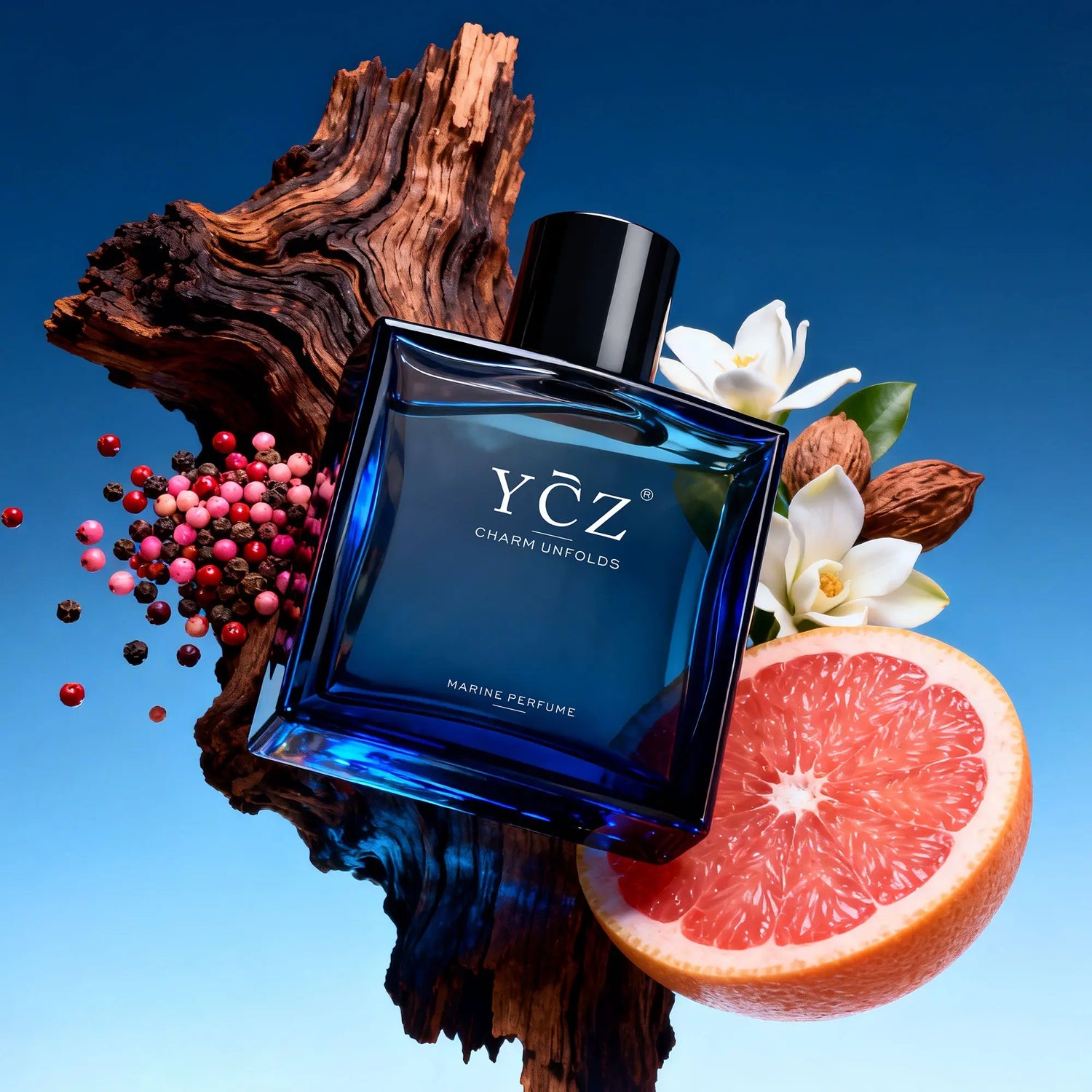 YCZ Midnight Marine Eau De Parfum 50Ml Unisex | Aromatic Aquatic Ocean Fresh Woody Perfume with Bergamot Coconut Amber | Long Lasting Luxury Arabian Fragrance for Men Women | Premium Gift/Ycz Cologne|Father'S Day Gifts